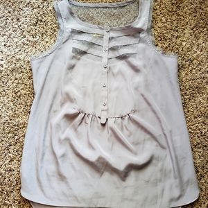 Gray silk dress top